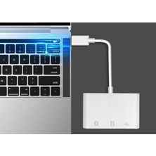 Hytech HY-XO50 Beyaz Typec To Usb2.0 + Sd + Tf Çevirici Adaptör