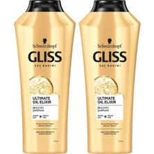 Schwarzkopf Gliss Saç Bakımı Şampuanı Ultimate Oil Elixir Amino Asit + Argan Yağı + Aşırı Işlem 2li