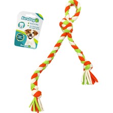 Eurodog Düğümlü Diş Ipi Beyaz Yeşil Turuncu 42 cm