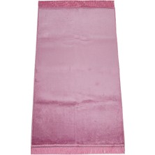 İhvan Online Lüks Düz Desensiz Kadife Velür Seccade Pembe