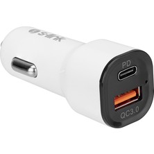 S-Link SL-EC35PD 3.4A iPhone Uyumlu Lightning Hızlı Şarj 18W + USB Qc3.0  Apple iPhone Uyumlu Araç Şarj Cihazı