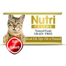 Nutri Feline Tahılsız 85GR Tavuk Sığır &patatesli Adult Nutri Feline Yaş Kedi Maması
