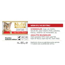 Nutri Feline Tahılsız 85GR Sığır Etli&zeytinli Adult Nutri Feline Yaş Kedi Maması