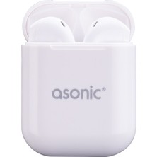 Asonic AS-TWS130 Beyaz Mobil Telefon Uyumlu Bluetooth Tws   Mikrofonlu Kulaklık