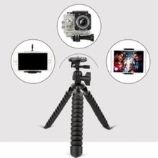 Asfal Akrobat Silikon Ayaklı Kaymaz Su Terazili  Telefon Dslr Kamera 3 Ayaklı Ahtapot Tripod