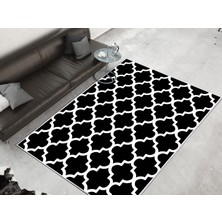 Dekoreko 1882 Desen 4 Ipek Dijital Saçaksız Kaymaz Taban Yıkanabilir Halı