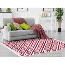 Dekoreko Ipek Dijital Saçaklı Yıkanabilir Kaymaz Taban Halı 1881 Desen 1