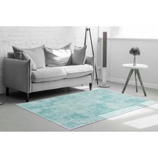 Dekoreko Inci Saçaksız Yıkanabilir Kaymaz Taban Halı 2092 Mavi