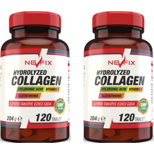 Nevfix Hydrolyzed Collagen Hyluronic Acid Vitamin C Glutathione (2 Kutu) 120 Tablet Acid