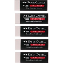 Faber-Castell Büyük Boy Silgi Beyaz 5'li PVC-Free Temiz ve Pürüzsüz Kullanım İçin