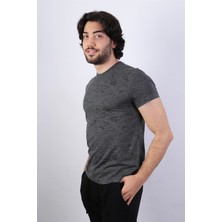 Desenli Erkek Bisiklet Yaka T-Shirt