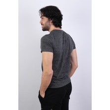 Desenli Erkek Bisiklet Yaka T-Shirt