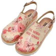 Kadın Vegan Deri Bej Kalın Taban Sandalet - More Summer Tasarım