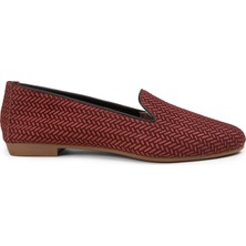 Deery Nubuk Bordo Balık Sırtı Kadın Babet