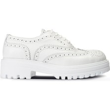 Deery Deri Beyaz Günlük Kadın Ayakkabı