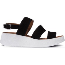 Deery Süet Siyah  Kadın Sandalet