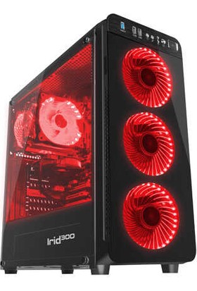 Genesis Pc Case Irid 300 Midi Tower Red