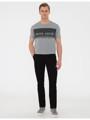 Pierre Cardin Erkek Gri Melanj Slim Fit Bisiklet Yaka Tişört 50241542-VR086