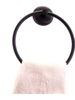 LaMiaSeta Sln Siyah Yuvarlak Havluluk