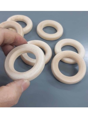 Angel Çanta Aksesuar 4.5 cm Ahşap  Halka (Yassı Model)