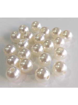 Angel Çanta Aksesuar Delikli Inci 12 mm Beyaz Renk 10 Adet