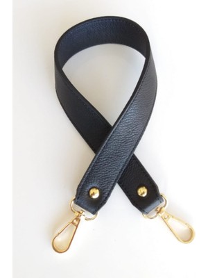 Angel Çanta Aksesuar Gerçek Deri Çift Kat, Dikişli Kısa Sap Siyah