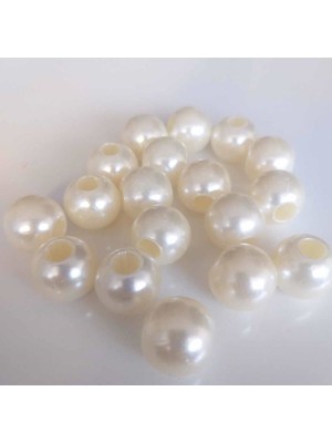 Angel Çanta Aksesuar Delikli Inci 18 mm Krem Renk 10 Adet