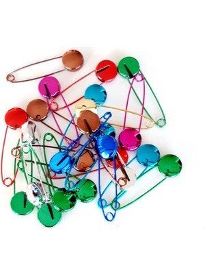 Angel Çanta Aksesuar 5 Adet Renkli  Çengelli Iğne 5 cm Yuvarlak Model