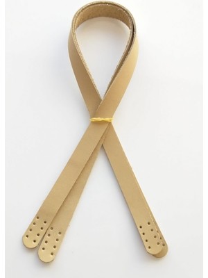 Angel Çanta Aksesuar Ham Renk Gerçek Deri 70X2 cm Çift Sap