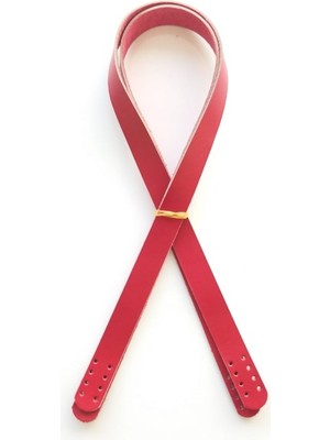 Angel Çanta Aksesuar Kırmızı Renk Gerçek Deri 70X2 cm Çift Sap