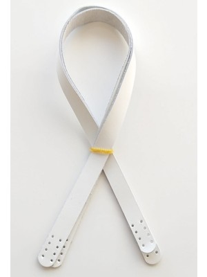 Angel Çanta Aksesuar Beyaz Renk Gerçek Deri 70X2 cm Çift Sap