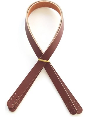 Angel Çanta Aksesuar Kızıl Kahve Renk Gerçek Deri 70X2 cm Çift Sap