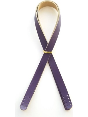 Angel Çanta Aksesuar Mor Renk Gerçek Deri 70X2 cm Çift Sap