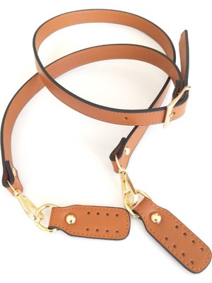 Angel Çanta Aksesuar Gerçek Deri Çift Kat, Dikişli Uzun Sap Taba