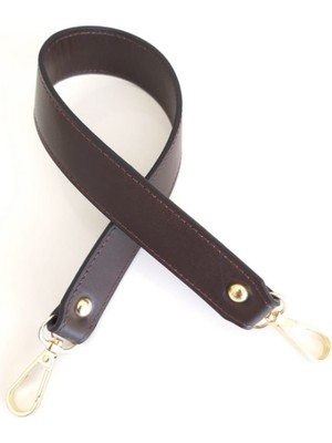 Angel Çanta Aksesuar Gerçek Deri Çift Kat, Dikişli Kısa Sap Koyu Kahve