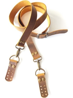 Angel Çanta Aksesuar Gerçek Deri Crazy Oil Hardal Sarı  Renk Ayarlı Sap