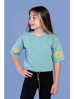 Toontoy Kids Toontoy Kız Çocuk Baskılı Crop Tişört