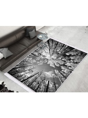 Dekoreko Ipek Dijital Saçaklı Kaymaz Taban Yıkanabilir Halı 1902 Desen 1