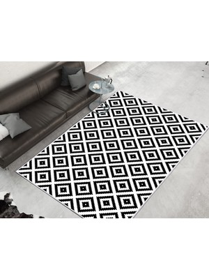 Dekoreko Inci Dijital Saçaksız Yıkanabilir Kaymaz Taban Halı 1891 Desen 1