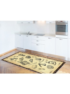 Dekoreko Inci Mutfak Halısı Saçaksız 2124