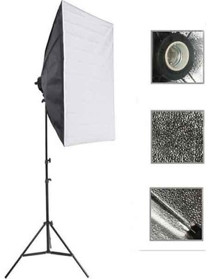 Rabsev 50x70cm Softbox Tek Duylu Tekli Ürün ve Video Çekim Işığı 200cm Ayak
