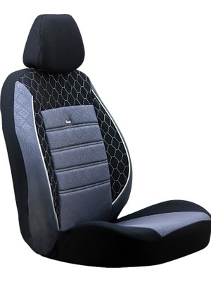 SM OTO KILIF GOF Serisi Dacia Logan Koltuk Kılıfı Füme - Beyaz