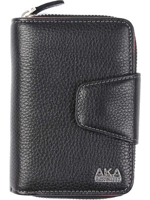 Siyah Içi Kırmızı Deri Kadın Cüzdanı 402