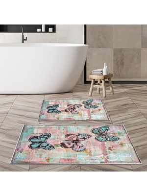 Alanur Home Alanur Trend Kaymaz Taban Dijital Banyo Takımı KT417 Turkuaz