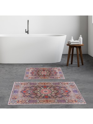 Alanur Home Alanur Trend Kaymaz Taban Dijital Banyo Takımı KT438 Multi