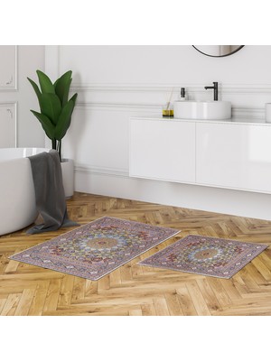 Alanur Home Alanur Trend Kaymaz Taban Dijital Banyo Takımı KT439 Multi