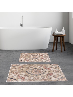 Alanur Home Alanur Trend Kaymaz Taban Dijital Banyo Takımı KT446 Krem