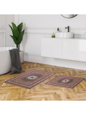 Alanur Home Alanur Trend Kaymaz Taban Dijital Banyo Takımı KT447 Kahve