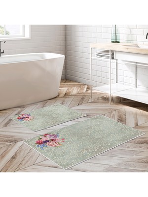 Alanur Home Alanur Trend Kaymaz Taban Dijital Banyo Takımı KT451 Yeşil