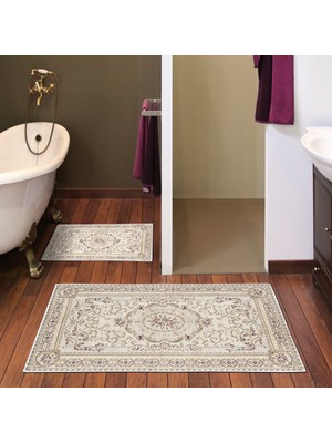 Alanur Home Alanur Trend Kaymaz Taban Dijital Banyo Takımı KT457 Krem